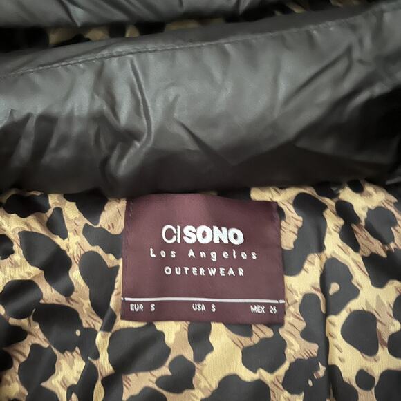 CI Sono (S) Black Hooded Puffer Coat - Picture 4 of 8